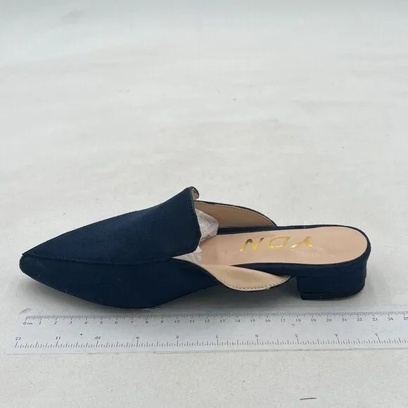 YDN Women Low Heel Comfort Pumps Slip on Mules Slide Sandals Pointed Toe Flats