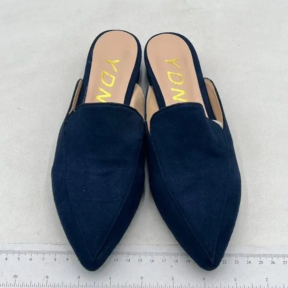 YDN Women Low Heel Comfort Pumps Slip on Mules Slide Sandals Pointed Toe Flats