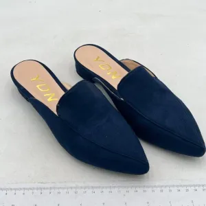 YDN Women Low Heel Comfort Pumps Slip on Mules Slide Sandals Pointed Toe Flats