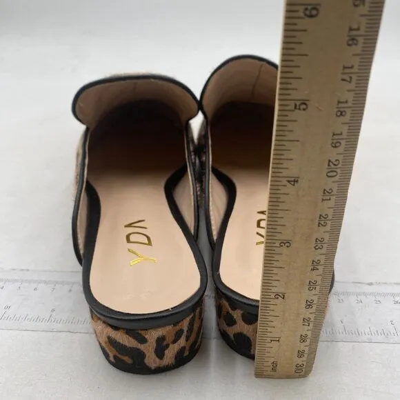 YDN Women Low Heel Mules Slip on Backless Sandals Pointed Toe Flats Leopard Shoe