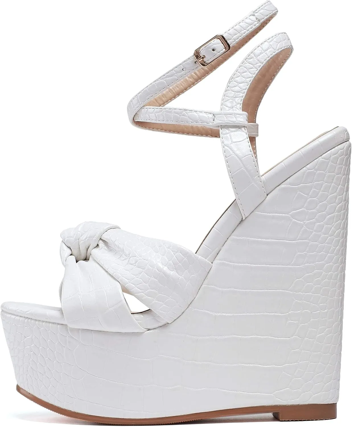 YODEKS Women's Sandals | High Heel Plataformas Wedges Shoes | Ankle Strap Open Toe Bow Tie Summer Shoes