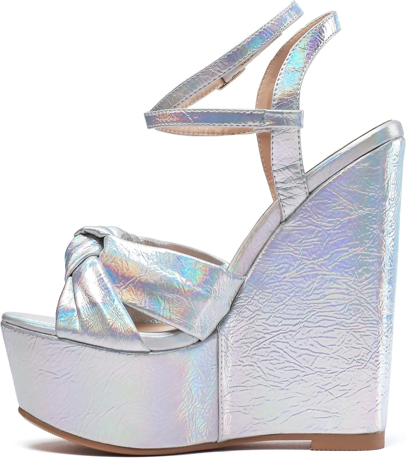 YODEKS Women's Sandals | High Heel Plataformas Wedges Shoes | Ankle Strap Open Toe Bow Tie Summer Shoes