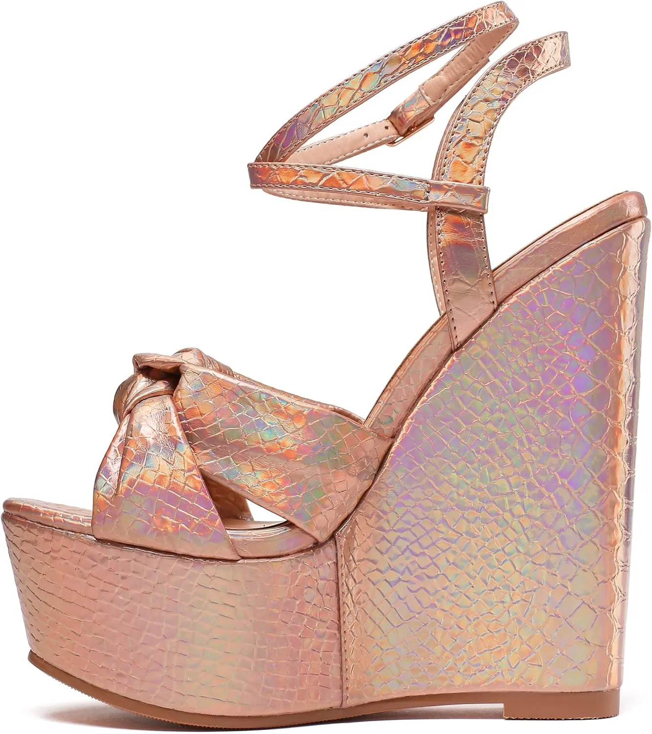 YODEKS Women's Sandals | High Heel Plataformas Wedges Shoes | Ankle Strap Open Toe Bow Tie Summer Shoes