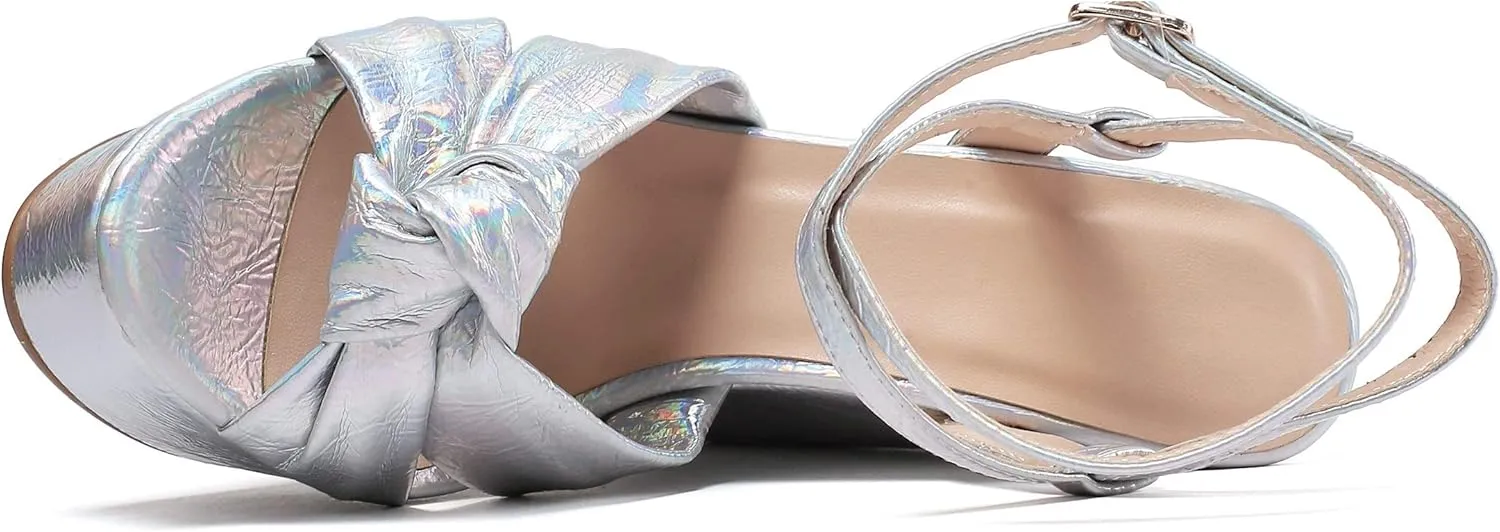 YODEKS Women's Sandals | High Heel Plataformas Wedges Shoes | Ankle Strap Open Toe Bow Tie Summer Shoes