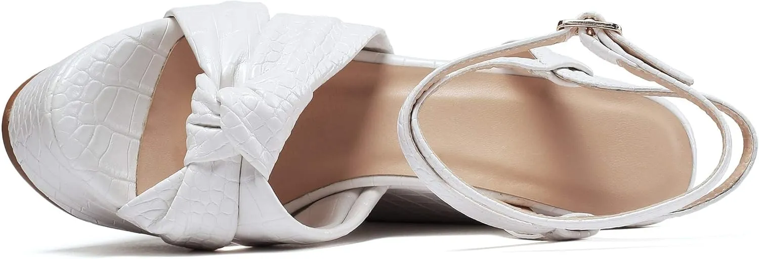 YODEKS Women's Sandals | High Heel Plataformas Wedges Shoes | Ankle Strap Open Toe Bow Tie Summer Shoes