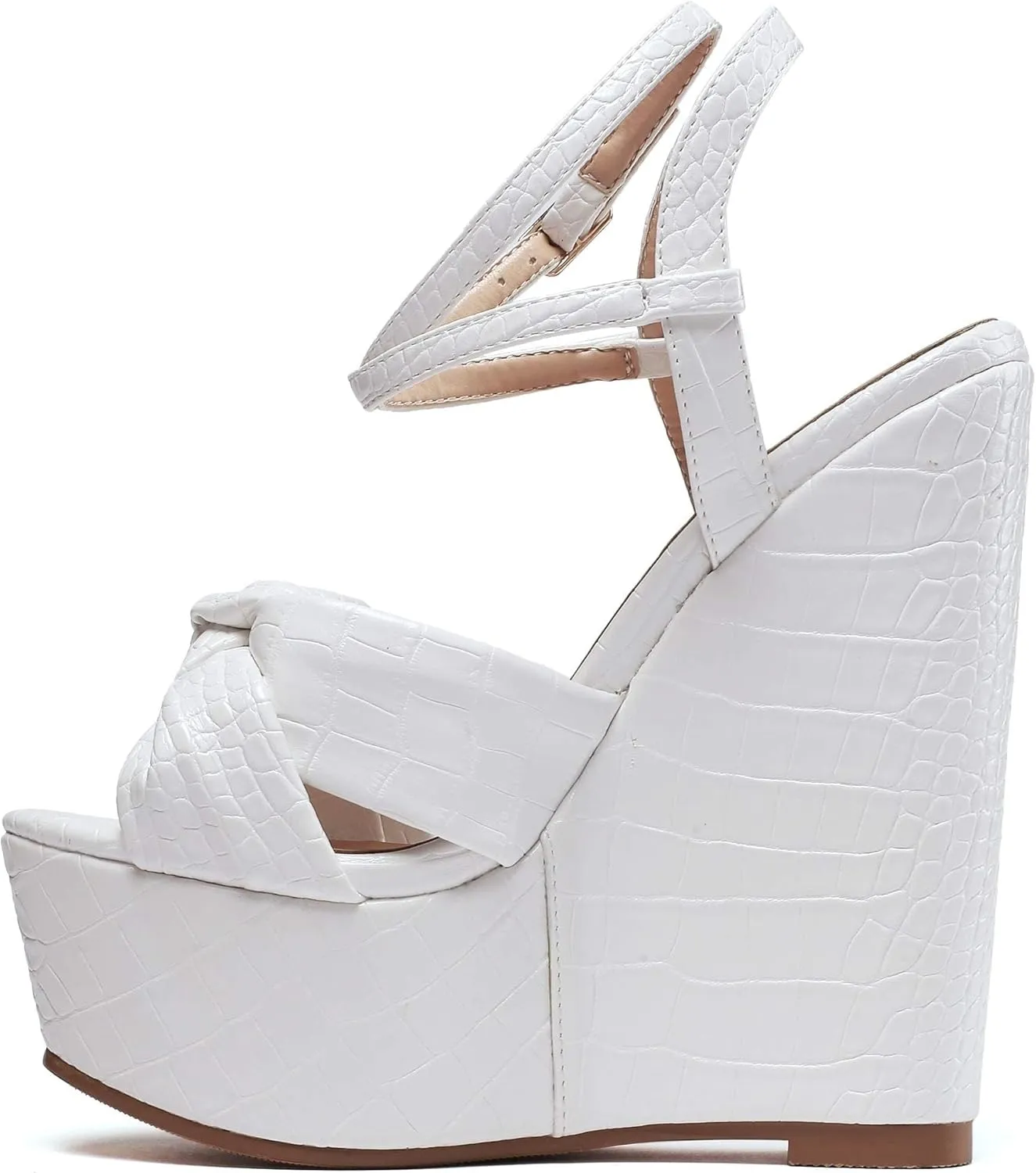 YODEKS Women's Sandals | High Heel Plataformas Wedges Shoes | Ankle Strap Open Toe Bow Tie Summer Shoes
