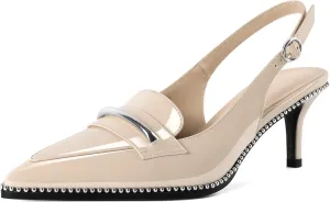 YODEKS Women's Slingback Heels Pointed Toe Low Heel 2.5" Loafers Shoes Size 5-13