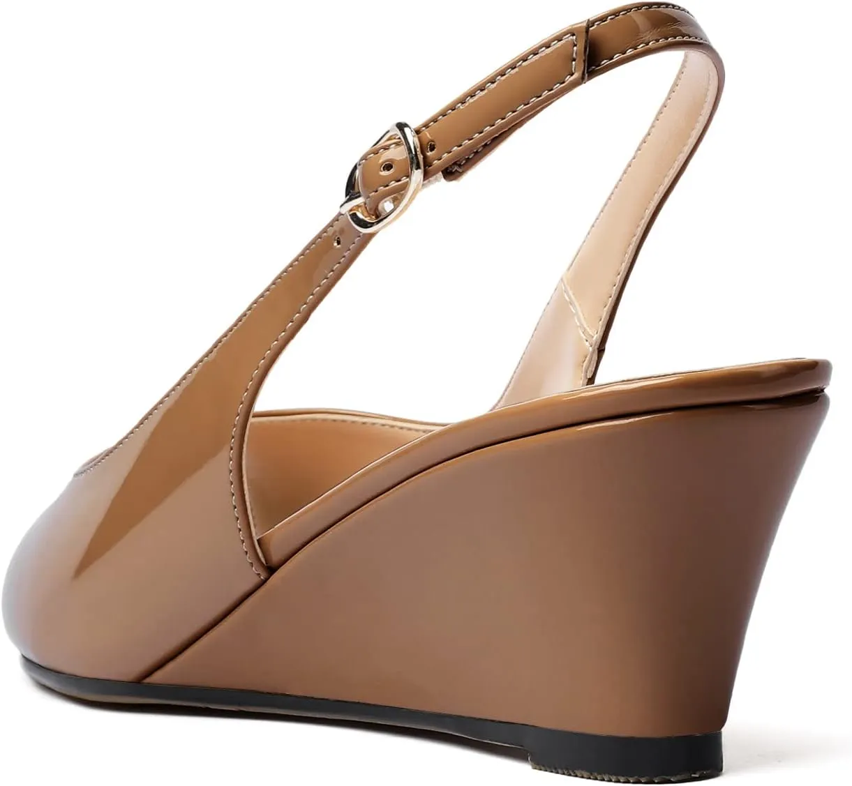 YODEKS Womens Wedges Peep Toe Low Heel Pumps 2 Inch Slingback Sandals Shoes