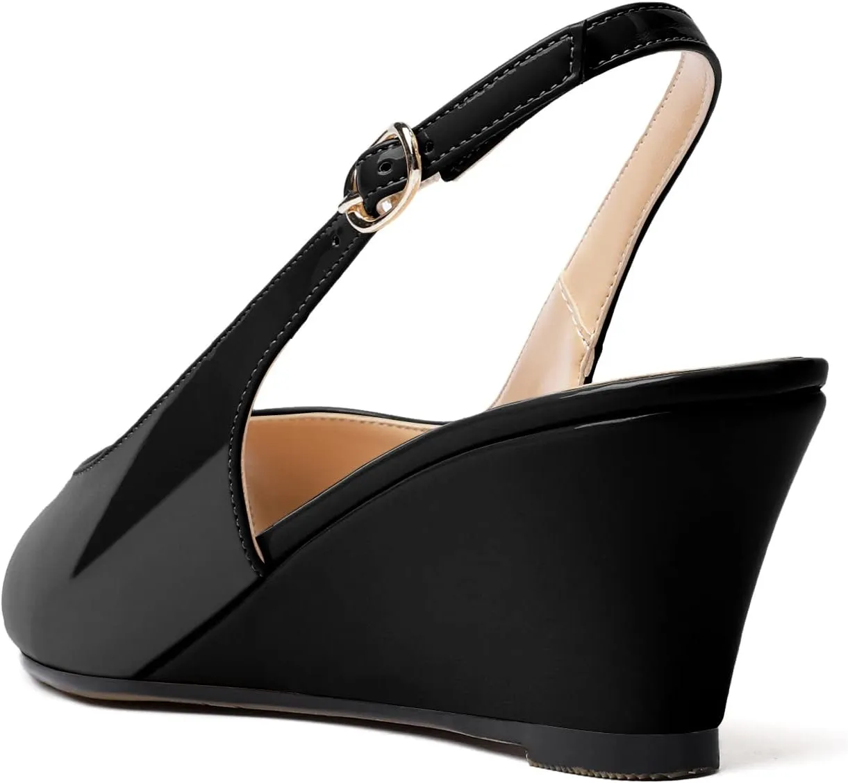 YODEKS Womens Wedges Peep Toe Low Heel Pumps 2 Inch Slingback Sandals Shoes