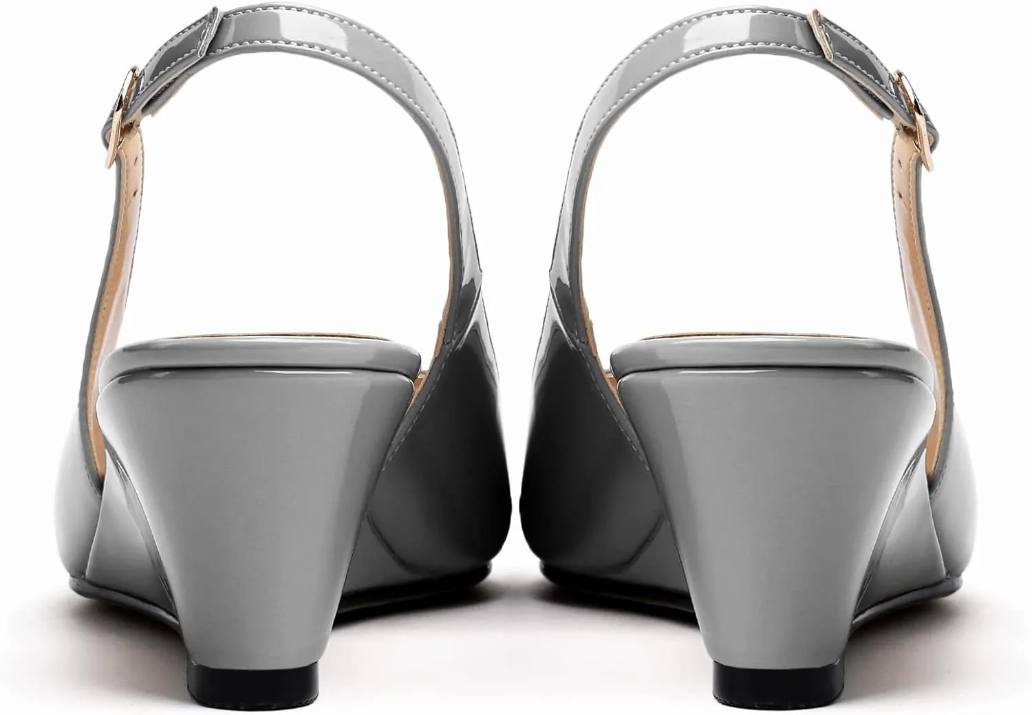 YODEKS Womens Wedges Peep Toe Low Heel Pumps 2 Inch Slingback Sandals Shoes