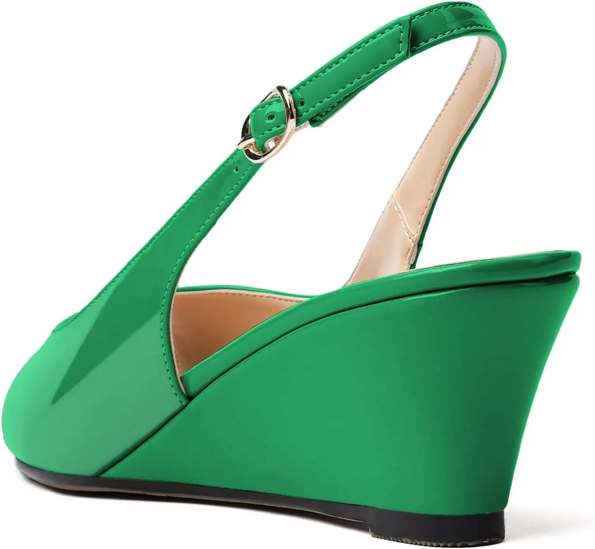 YODEKS Womens Wedges Peep Toe Low Heel Pumps 2 Inch Slingback Sandals Shoes