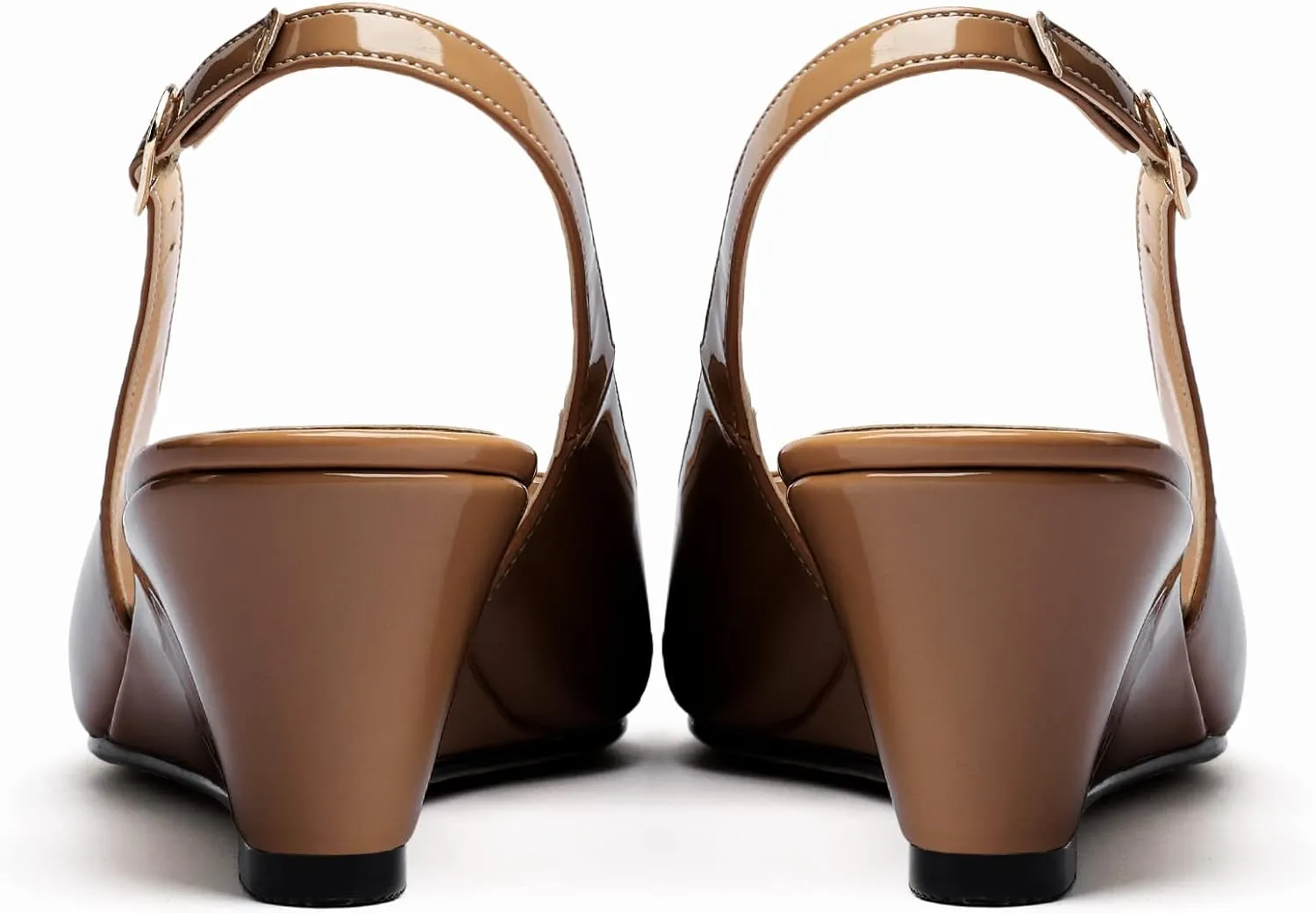 YODEKS Womens Wedges Peep Toe Low Heel Pumps 2 Inch Slingback Sandals Shoes