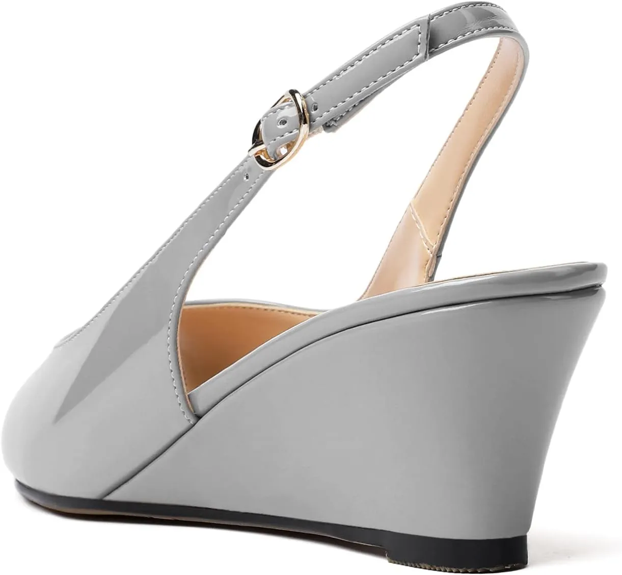 YODEKS Womens Wedges Peep Toe Low Heel Pumps 2 Inch Slingback Sandals Shoes