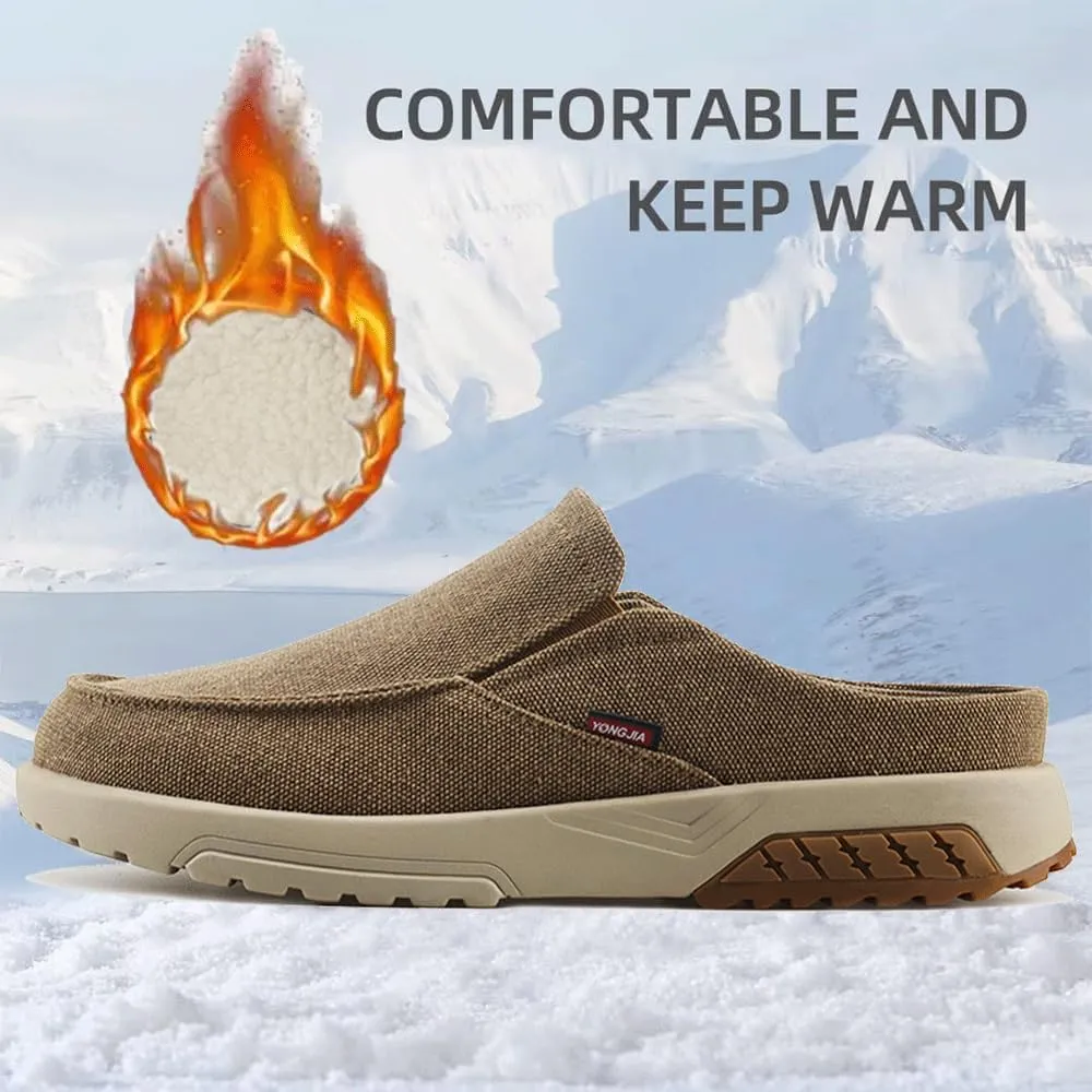 YONGJIA Men's Slip On Loafers with Arch Support Plantar Fasciitis Foot and Heel Pain Relief Orthopedic Casual Slippers Diabetic Bunions Boat Shoes