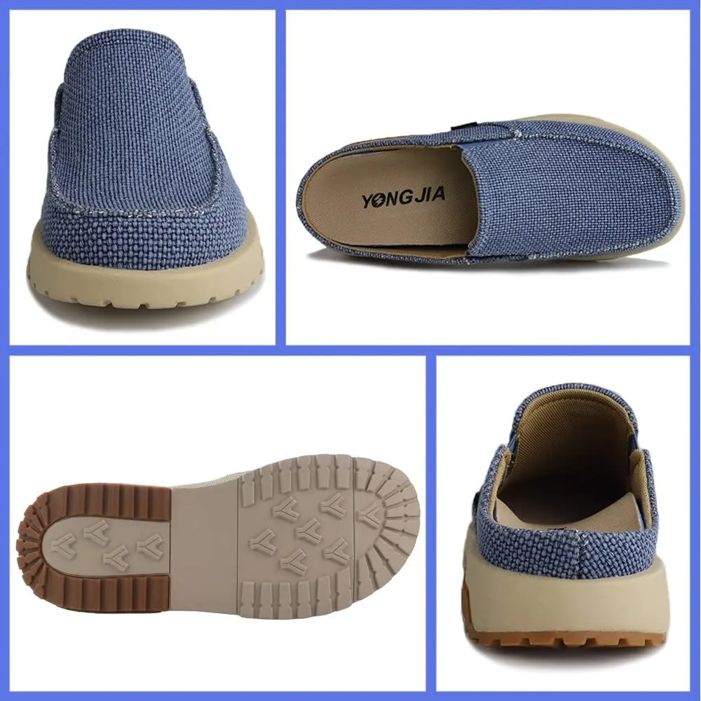 YONGJIA Men's Slip On Loafers with Arch Support Plantar Fasciitis Foot and Heel Pain Relief Orthopedic Casual Slippers Diabetic Bunions Boat Shoes
