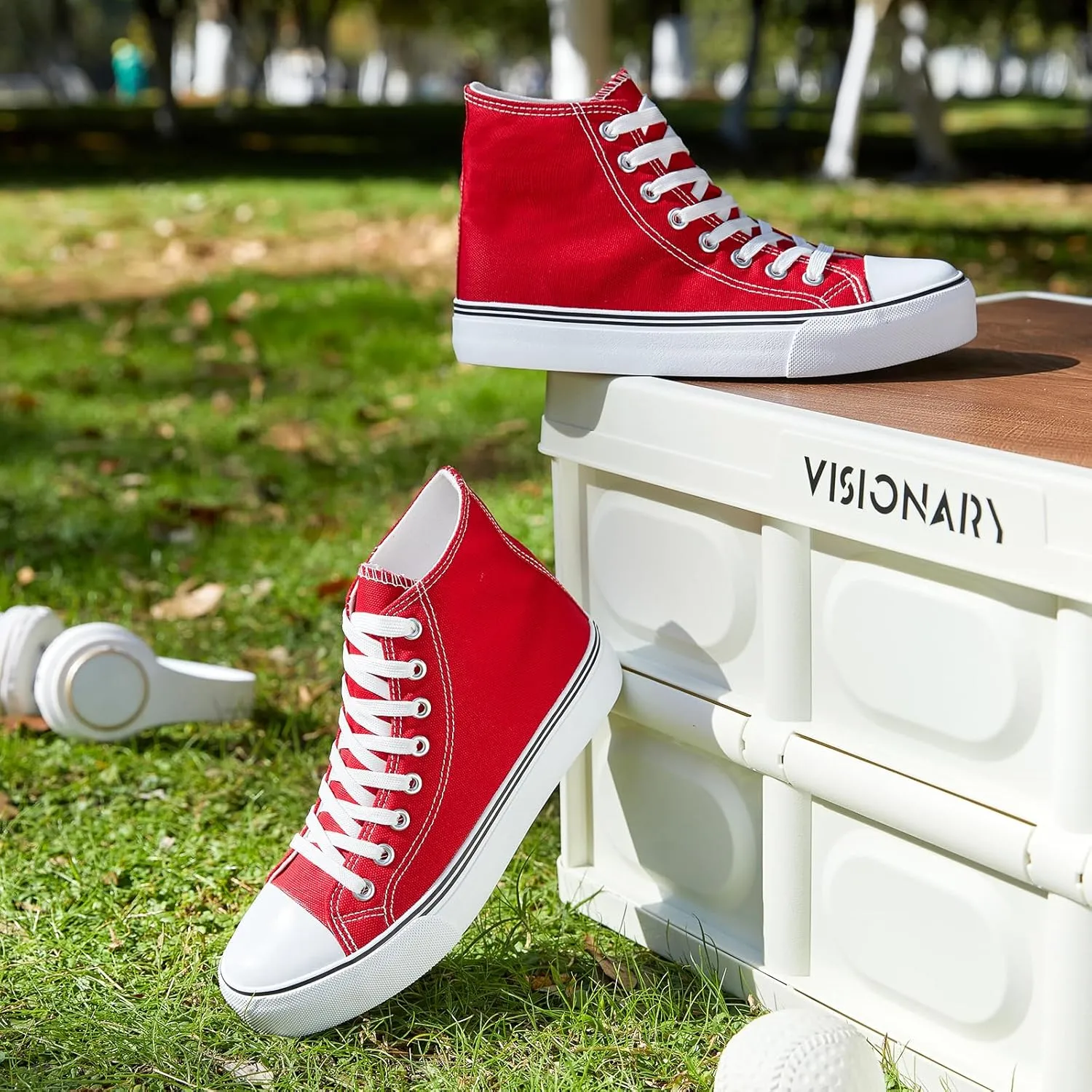 ZGR Womens High Top Canvas Sneakers,Lace-up Canvas Shoes,Casual Tennis Walking Shoes