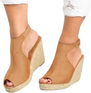 ZHOUYF Women Wedges Platform Sandals Summer Open Toe Buckle Espadrilles Sandals Slingback Dressy Sandals For Women