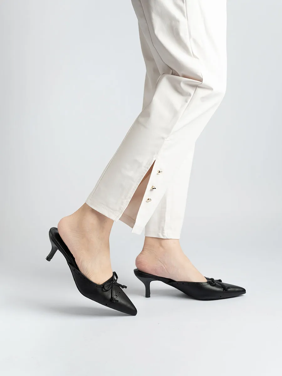 Zira Graceful Ribbon Mules